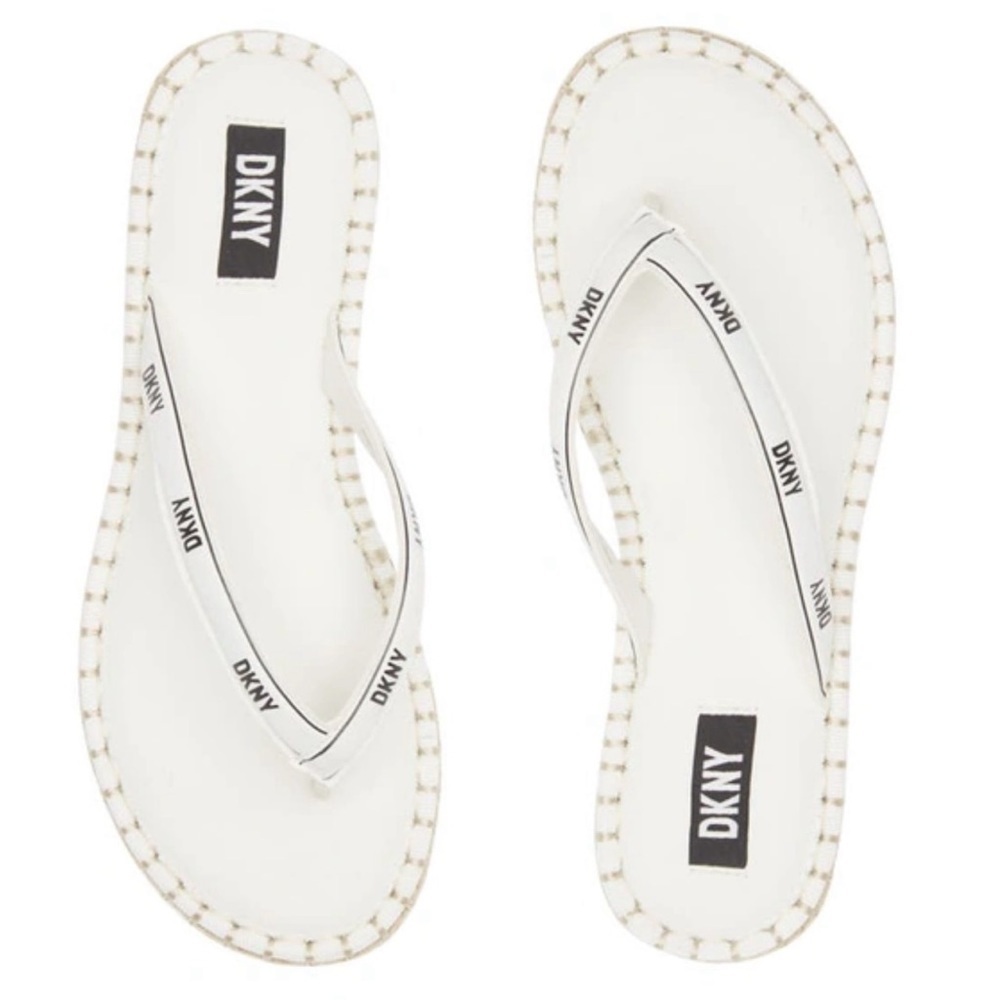 DKNY Tabatha Logo Tape Sandal - White